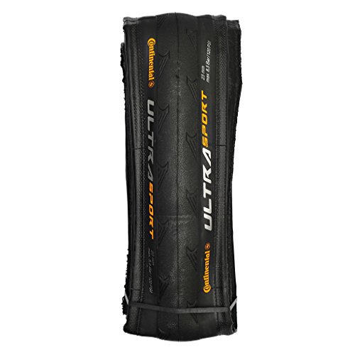 Continental Ultra Sport II Cubierta, Unisex, Negro/Naranja, 700 x 23C (23-622)