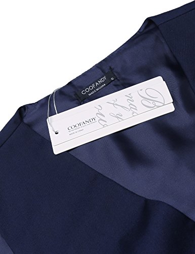 COOFANDY Chaleco de traje para hombre, ajustado, para boda, azul marino, M