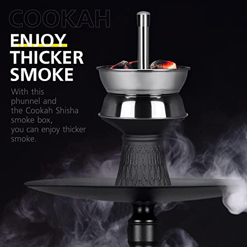 Cookah Juego de Cazoleta de Piedra para Cachimba con Accesorio de Shisha Chimenea de Acero Inoxidable, Colador y junta, Accesorios de Calidad Prémium para All Hookah, K02