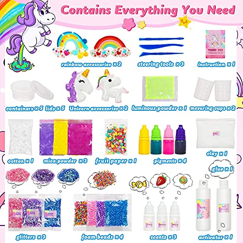 COOLJOY Kit de Slime, Slime Set DIY , 45 PSC Slime Hágalo Usted Mismo en una Caja, Original Stationery Slime con Activador de Arcilla, Regalo para Niñas Niños en Fiesta y Cumpleaños