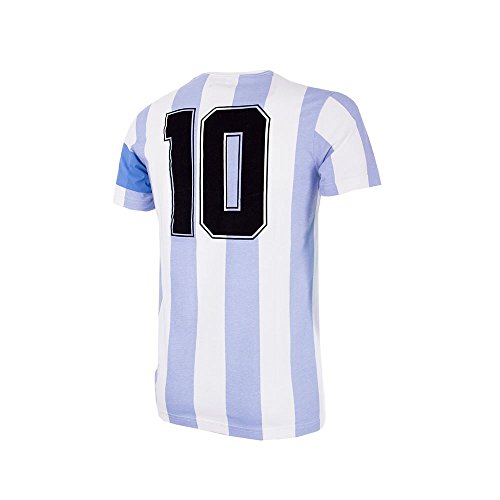 Copa Camiseta Unisex de Cuello Redondo Argentina Capitano, Unisex niños, Camiseta Cuello Redondo, 6850, Blanco, 164