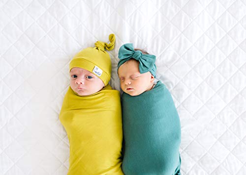 Copper Pearl Beanie Bebé Sombrero superior del nudo elástico suave Squirt verde, Squirt recién nacido / 0-4meses