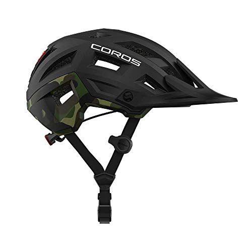 Coros SafeSound - Casco de Ciclismo de montaña con Sistema de Sonido de Apertura de Oreja, Alerta de Emergencia SOS, luz Trasera LED | Conexión Bluetooth para música y Llamadas de teléfono