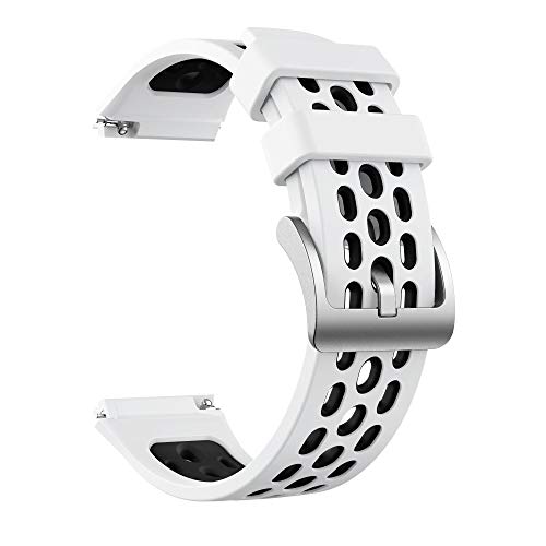 Correa Bicolor para Huawei Watch GT2e - Silicona HQ, Impermeable y Resistente - Correa Deportiva para Huawei Watch GT 2e (Blanco)