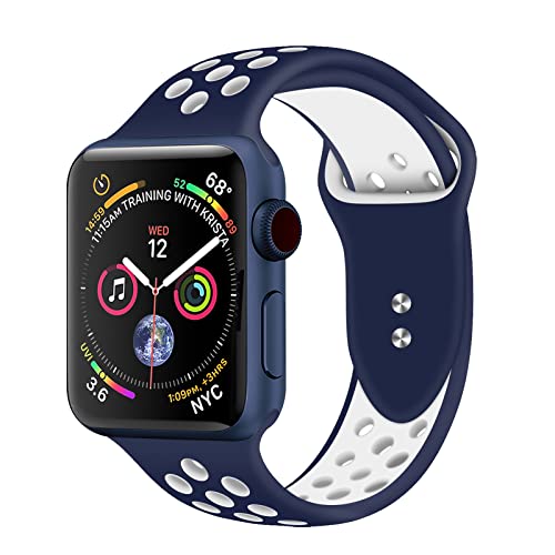 Correa Compatible con Apple Watch Serie 7 45 mm Serie 6 Serie 5 Serie 4 44 mm Serie 3 Serie 2 Serie 1 42 mm, Correa de Silicona Nike Sport