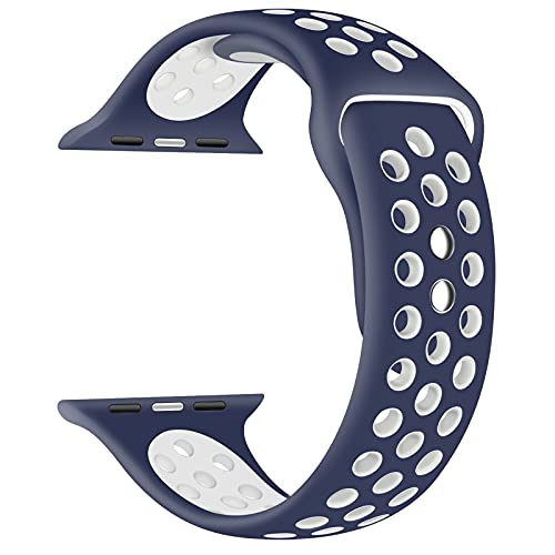 Correa Compatible con Apple Watch Serie 7 45 mm Serie 6 Serie 5 Serie 4 44 mm Serie 3 Serie 2 Serie 1 42 mm, Correa de Silicona Nike Sport