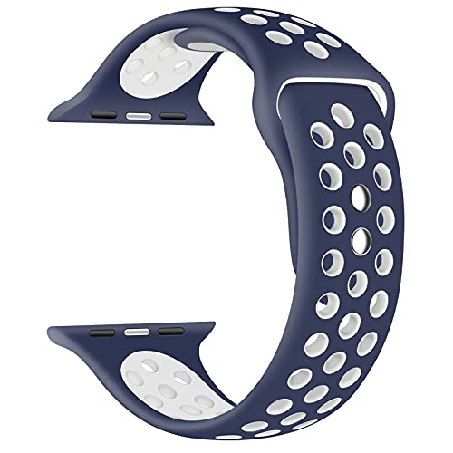 Correa Compatible con Apple Watch Serie 7 45 mm Serie 6 Serie 5 Serie 4 44 mm Serie 3 Serie 2 Serie 1 42 mm, Correa de Silicona Nike Sport