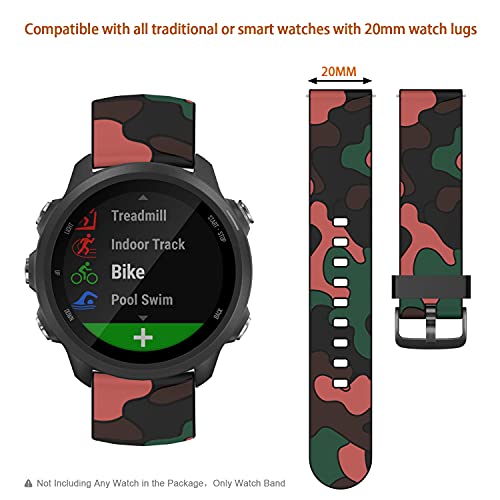 Correa Compatible con Garmin Vívoactive 3/Venu/Venu Sq/Forerunner 645 Music/245 Music/Amazfit GTS/GTS 2/GTS 2 Mini/GTS 2e/Huawei Watch GT2 42mm Correa de Silicona, 20mm Deportiva Correas para Relojes