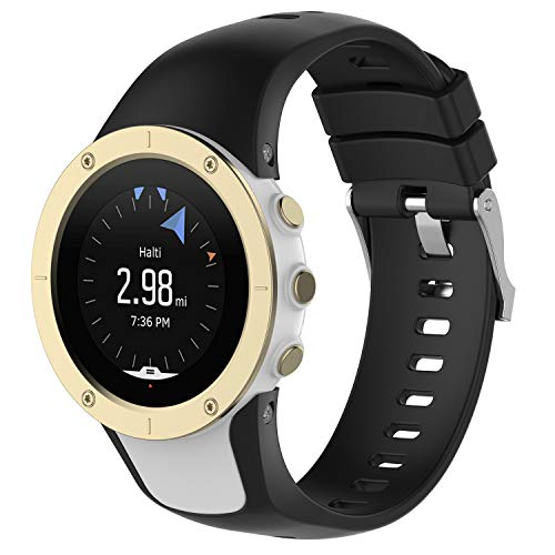 Correa de reloj de silicona negra para pulsera de metal de 22 mm, accesorios de repuesto para Suunto para Spartan Trainer Wrist HR