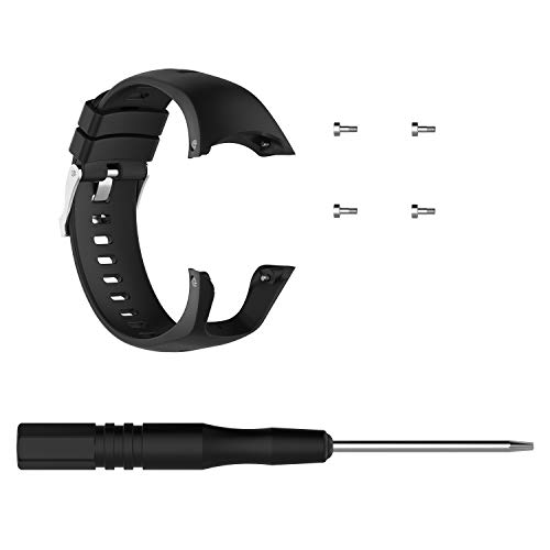 Correa de reloj de silicona negra para pulsera de metal de 22 mm, accesorios de repuesto para Suunto para Spartan Trainer Wrist HR