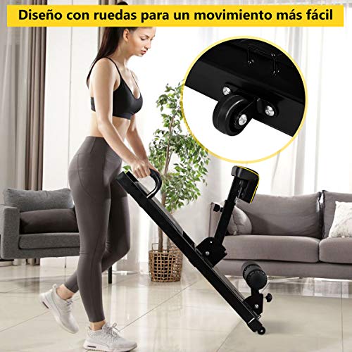 COSTWAY Máquina para Sentadillas Profundas Altura Ajustable Ejercicios Entrenador de Piernas para Gimnasio Hogar Carga hasta 120kg