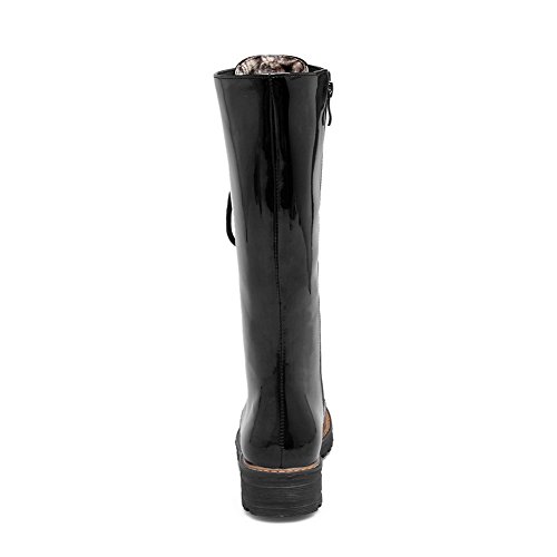 CosyFever Botas Plano Caña Hasta Mitad de La Pantorrilla conAnti deslizante Sandal Cremallera BC8 para Mujeres Negro - 36 EU