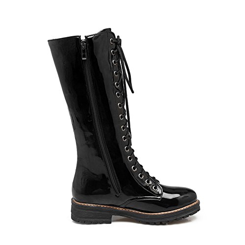 CosyFever Botas Plano Caña Hasta Mitad de La Pantorrilla conAnti deslizante Sandal Cremallera BC8 para Mujeres Negro - 36 EU