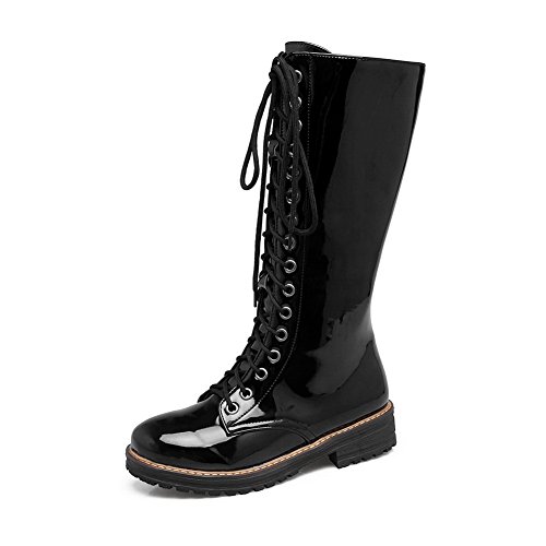 CosyFever Botas Plano Caña Hasta Mitad de La Pantorrilla conAnti deslizante Sandal Cremallera BC8 para Mujeres Negro - 36 EU