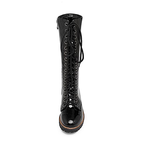 CosyFever Botas Plano Caña Hasta Mitad de La Pantorrilla conAnti deslizante Sandal Cremallera BC8 para Mujeres Negro - 36 EU