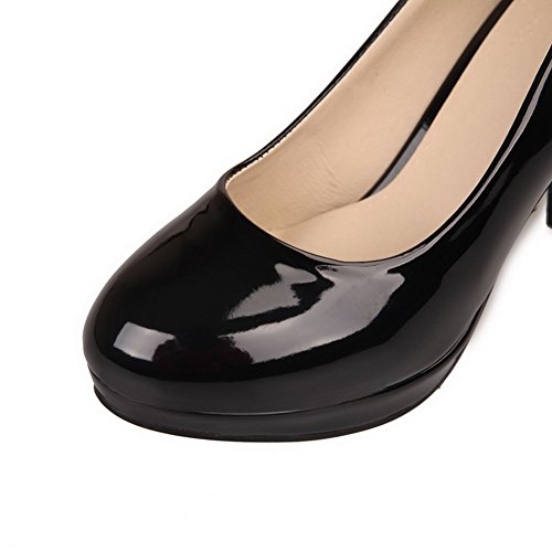 CosyFever Zapatos de Tacón Cono Alto conPonerse Parte Superior de Corte Bajo Casual DC9 para Mujeres Negro - 37 EU