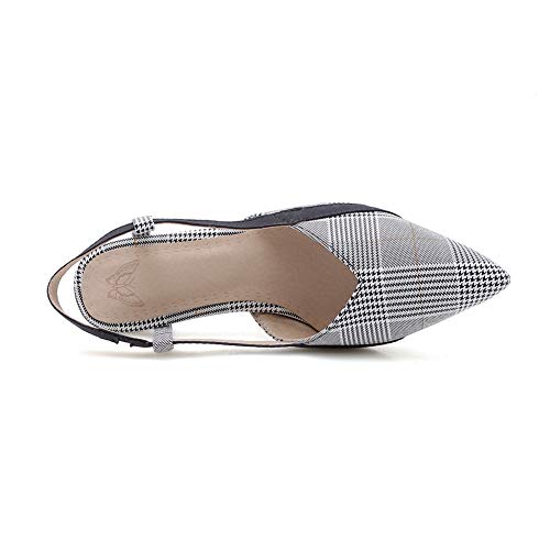 CosyFever Zapatos de Tacones D'Orsay Chunky Bajo conPonerse Colores Surtidos Sin Talón LC13 para Mujeres Gris - 37 EU