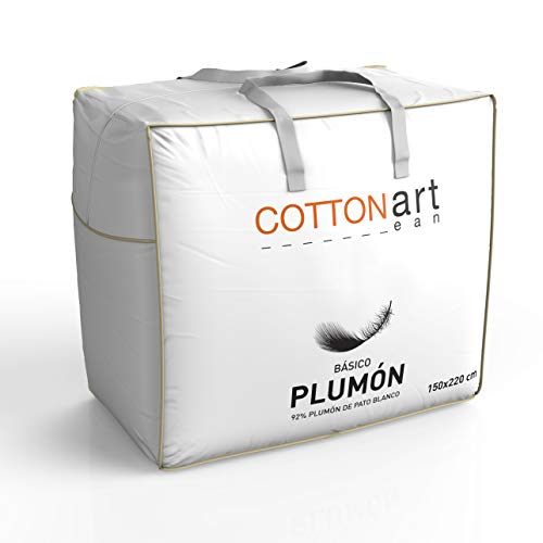 COTTON ARTean EDREDON NORDICO 92% Plumon Densidad 275 gr/m² Mod. Toronto Cama DE 180 (260 Ancho X 240 Largo) Tejido PERCAL algodón.