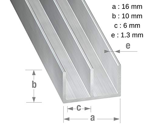 CQFD - Soporte de esquina (aluminio, 10 x 16 x 10 x 1,3 mm, int. 6, 1 m)