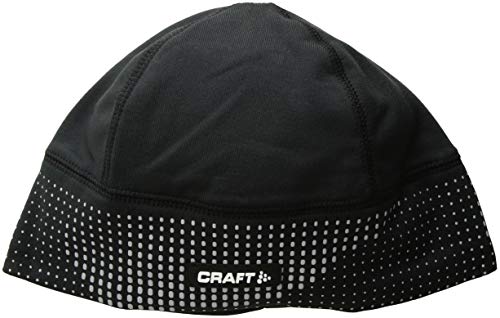 Craft Sportswear Gorro Unisex Brillante 2.0 Reflectante Ajustable para Correr y Tren, para Clima frío, Unisex, Sombreros de Clima frío, 1904302, Negro/Plata, S-M