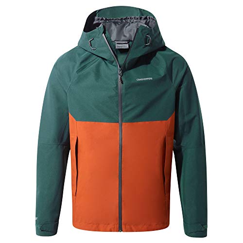 Craghoppers Caleb Goretex - Chaqueta impermeable para hombre, Hombre, Chaqueta impermeable, CMW770 9MB80, Verde Montaña, XL