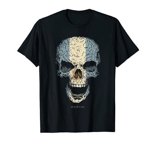 Cráneo con Bandera Argentina Esqueleto Raíces Argentinas Camiseta
