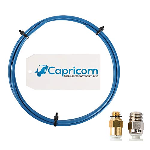 Creality Capricorn Bowden Tubo de PTFE XS 1.2 metro para filamento de 1.75mm con PC4-M6 y PC4-M10 Conectores neumáticos