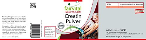 Creatina en polvo - 100% PURA y VEGANA - Monohidrato de creatina - Dosis elevada - 400g - Calidad Alemana