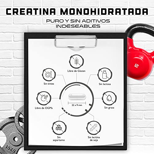 Creatine Ultra Caps - 420 cápsulas con 1250 mg cada una de monohidrato de creatina puro - Premium: Ultrafino + Factor de malla de 200 - Alta dosis