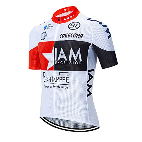 Cremallera del Equipo Profesional Maillot Ciclismo Hombre Manga Corta