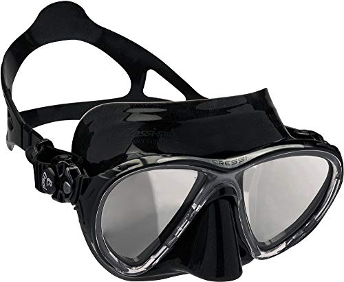 Cressi Big Eyes Evo Conjunto combo de snorkel, Unisex Adulto, Negro/Negro Lentes de espejo, Talla Única