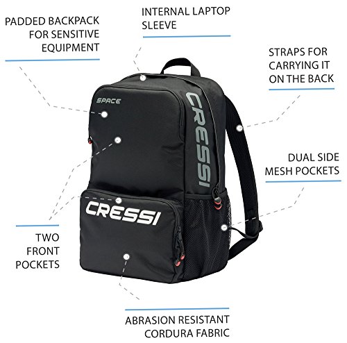 Cressi Space Knapsack Mochila, Unisex Adulto, Negro, Talla Única