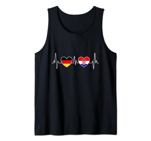 Croacia Alemania latido del corazón ECG Viaje Croacia Camiseta sin Mangas
