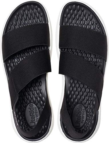 Crocs LiteRide Stretch Sandal W Mujer Sandali, Negro (Black/Black), 39/40 EU