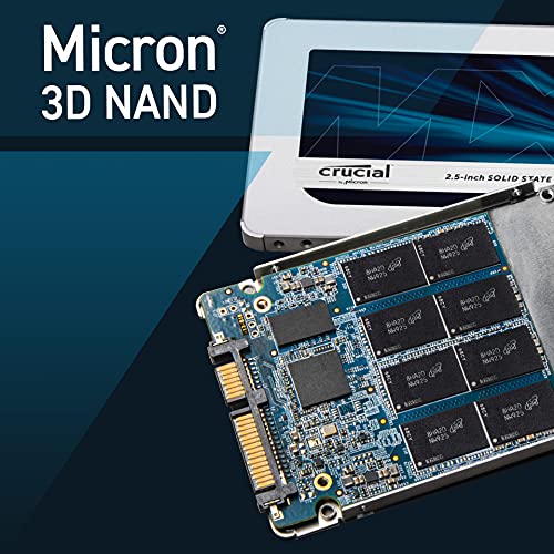 Crucial MX500 1TB CT1000MX500SSD1 Unidad interna de estado sólido-hasta 560 MB/s (3D NAND, SATA, 2.5 Pulgadas)