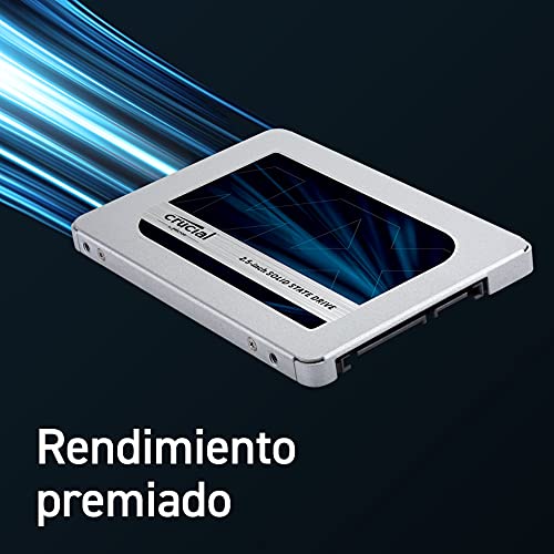 Crucial MX500 1TB CT1000MX500SSD1 Unidad interna de estado sólido-hasta 560 MB/s (3D NAND, SATA, 2.5 Pulgadas)