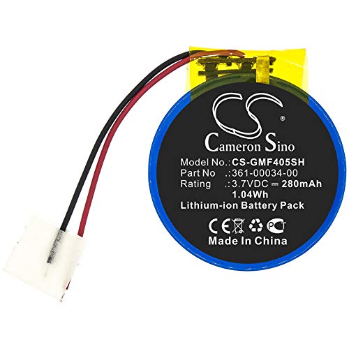 CS-GMF405SH Batería 280mAh Compatible con [Garmin] Forerunner 405, Forerunner 405CX, Forerunner 410, Forerunner 410CX sustituye 361-00034-00