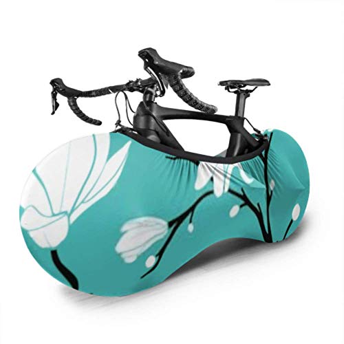 Cubierta de rueda de bicicleta Seamless Vector Pattern Magnolia Anti-dust Bike Bolsa de almacenamiento interior a prueba de arañazos, lavable Paquete de neumáticos de alta elasticidad Road Mtb P