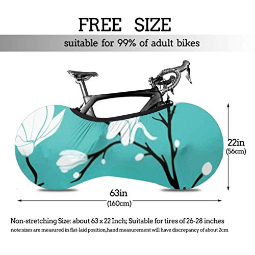 Cubierta de rueda de bicicleta Seamless Vector Pattern Magnolia Anti-dust Bike Bolsa de almacenamiento interior a prueba de arañazos, lavable Paquete de neumáticos de alta elasticidad Road Mtb P