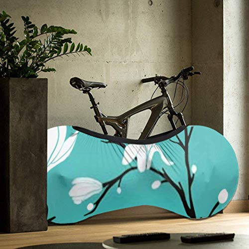 Cubierta de rueda de bicicleta Seamless Vector Pattern Magnolia Anti-dust Bike Bolsa de almacenamiento interior a prueba de arañazos, lavable Paquete de neumáticos de alta elasticidad Road Mtb P