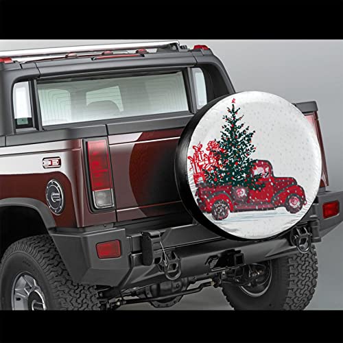 Cubiertas de rueda de repuesto para árbol de coche, color rojo de Navidad, para llantas de repuesto universales, para remolques Rv Suv y varios vehículos, accesorios de 17 pulgadas