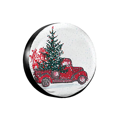 Cubiertas de rueda de repuesto para árbol de coche, color rojo de Navidad, para llantas de repuesto universales, para remolques Rv Suv y varios vehículos, accesorios de 17 pulgadas