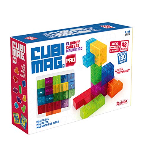 Cubimag Pro – Lúdilo, Juego Educativo para niños, Rompecabezas magnético, Juego de Viaje, Juguetes educativos, Puzzle 3D, Potencia la lógica y la visión Espacial, Multicolor