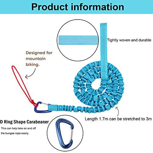 Cuerda de remolque para niños,Cuerda de remolque de bicicleta para niños,Cuerda de tracción para bicicleta de montaña,Se Adapta A Cualquier Bicicleta,Para Niños,Adultos,Escaladas,Viaje Familiar (azul)