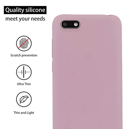 cuzz Funda para Huawei Y5 2018/Y5 Prime 2018/Honor 7S+{Protector de Pantalla de Vidrio Templado} Carcasa Silicona Suave Gel Rasguño y Resistente Teléfono Móvil Cover-Rosa