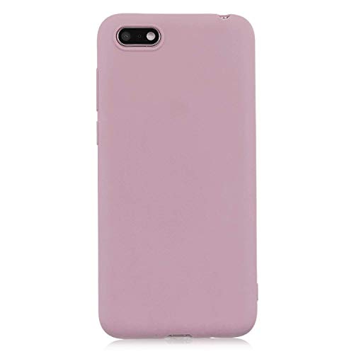 cuzz Funda para Huawei Y5 2018/Y5 Prime 2018/Honor 7S+{Protector de Pantalla de Vidrio Templado} Carcasa Silicona Suave Gel Rasguño y Resistente Teléfono Móvil Cover-Rosa