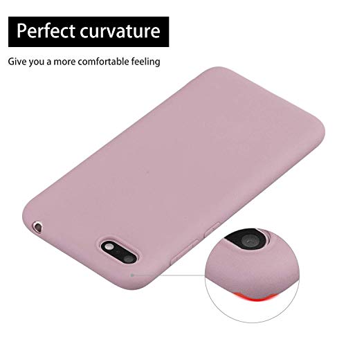 cuzz Funda para Huawei Y5 2018/Y5 Prime 2018/Honor 7S+{Protector de Pantalla de Vidrio Templado} Carcasa Silicona Suave Gel Rasguño y Resistente Teléfono Móvil Cover-Rosa