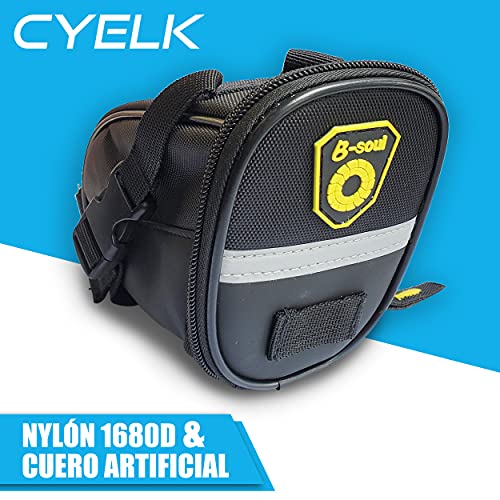 Cyelk Bolsa Sillin Bicicleta, Herramientas Bicicleta con Kit Parches Bicicleta Autoadhesivo Reparación Neumáticos para MTB Bici Ciclismo Carretera Montaña