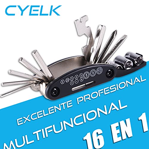 Cyelk Bolsa Sillin Bicicleta, Herramientas Bicicleta con Kit Parches Bicicleta Autoadhesivo Reparación Neumáticos para MTB Bici Ciclismo Carretera Montaña