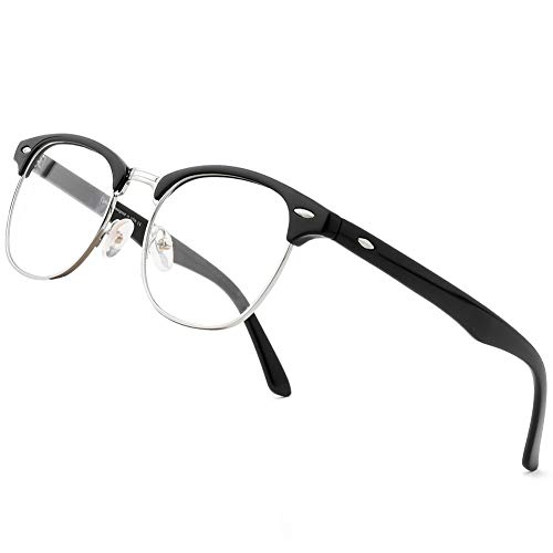 Cyxus Gafas con Filtro de luz Azul para Oficinista, Gafas Medio Marco Anti-Luz Azul para Ancla de internet para Ordenador, Juegos etc, Hombre y Mujer